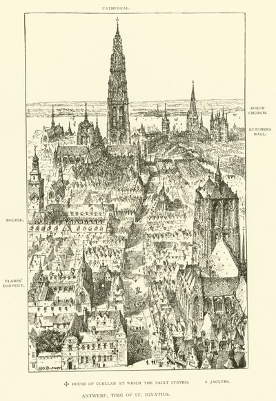 Anvers, St Ignatius zamanı (gravür) by Henry William Brewer