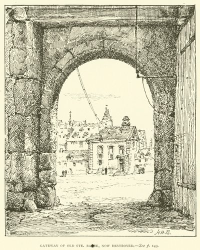 Old Ste Barbe Geçidi, şimdi yok edildi (gravür) by Henry William Brewer
