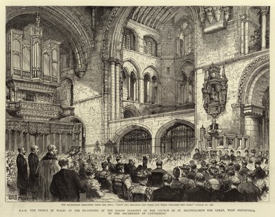 HR H Galler Prensi, Canterbury Başpiskoposu tarafından Batı Smithfield Büyük Aziz Bartholomew Kilisesi