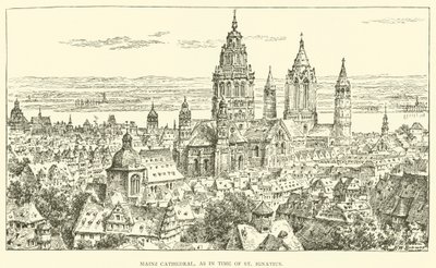 Mainz Katedrali, St Ignatius zamanında olduğu gibi (gravür) by Henry William Brewer