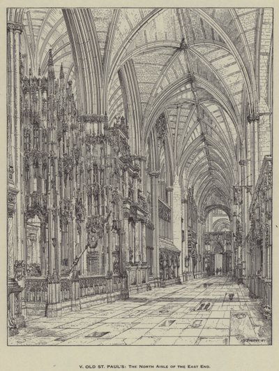 Eski St Pauls, Doğu Yakasının Kuzey Koridoru by Henry William Brewer