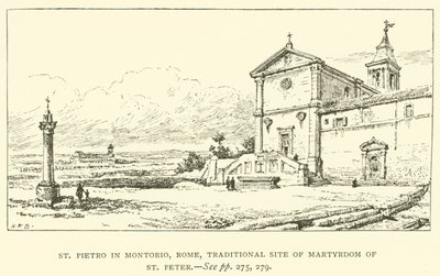 St Pietro Montorio, Roma, geleneksel St Peter Şehitliği sitesi (gravür) by Henry William Brewer