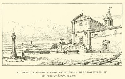 St Pietro Montorio, Roma, geleneksel St Peter Şehitliği sitesi (gravür) by Henry William Brewer