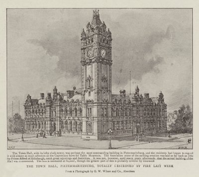 Belediye Binası, Pietermaritzburg, Geçen Hafta Yangın Tarafından Tamamen Yok Edildi by Henry William Brewer