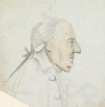 Büyük Burunlu Bir Adam: Sağa Bakan Profil, Baş ve Omuzlar by Henry William Bunbury