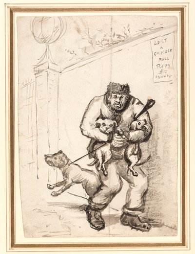 Bir Çinli Bull Köpek Yavrusunu Kaybetmek £ 10 Ödül by Henry William Bunbury