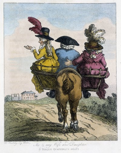 Ben karım ve kızımla - “” ata binme adabı üzerine İngilizce karikatürlerde””, hasta. H.W. Bunbury, ed. John Stockdale by Henry William Bunbury