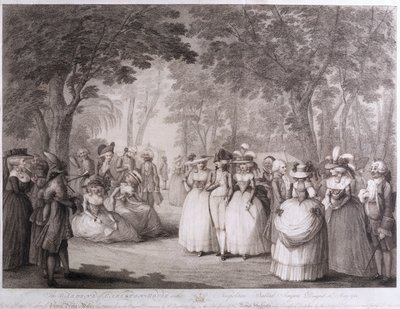 Napoliten Ballad Singers ile Carlton House Bahçeleri, William Dickinson (1746-1823), 1784 tarafından oyulmuş by Henry William Bunbury
