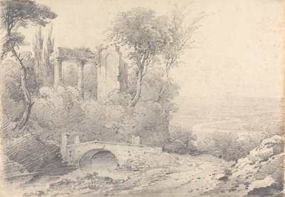 Harabeler ve Köprü ile Manzara by Henry William Burgess