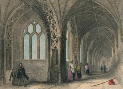 Worcester Katedrali. Manastırlar, 1836 by Henry Winkles