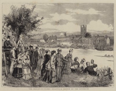 Henley-on-Thames Regatta, Riverside tarafından bir Sketch by Henry Woods