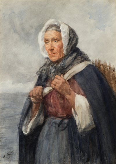 Bir Newhaven Balık Kadını (suluboya) by Henry Wright Kerr