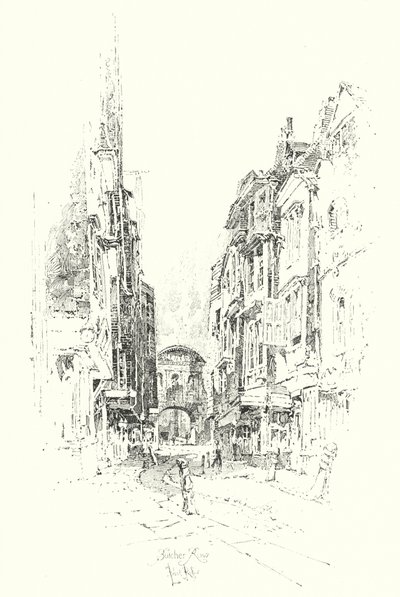 Kasap Row, Londra (lito) by Herbert (after) Railton