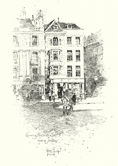 Taç ve Çapa, Thomas Simpkin tarafından tutuldu, The Strand, Londra (lito) by Herbert (after) Railton