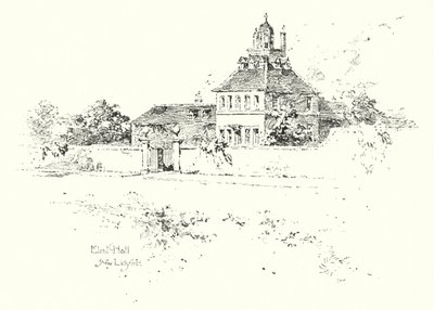 Elral Hall, Lichfield yakınında (lito) by Herbert (after) Railton