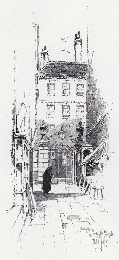 Orta Tapınağa Geçit (gravür) by Herbert (after) Railton