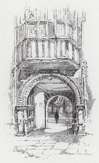 Staple Inn Geçidi (gravür) by Herbert (after) Railton