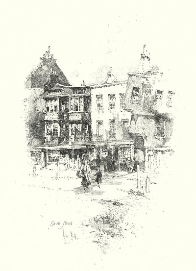 Grub Street, Londra (lito) by Herbert (after) Railton