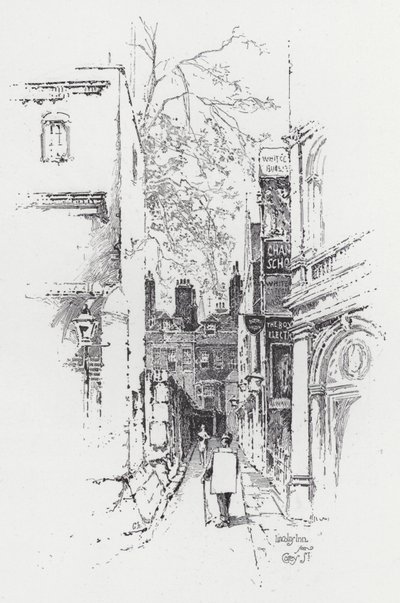 Carey Caddesi'nden Lincoln's Inn (gravür) by Herbert (after) Railton