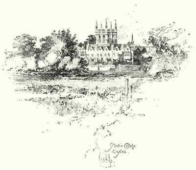 Merton Koleji, Oxford (taş) by Herbert (after) Railton