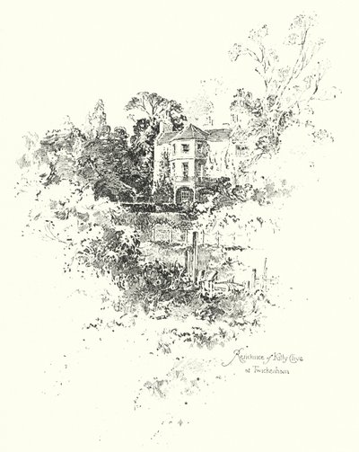 Kitty Clive, Twickenham, Londra ikametgahı (lito) by Herbert (after) Railton