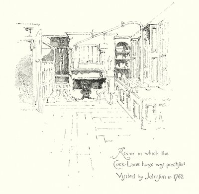 Cock-Lane Ghost aldatmacasının uygulandığı oda, 1762