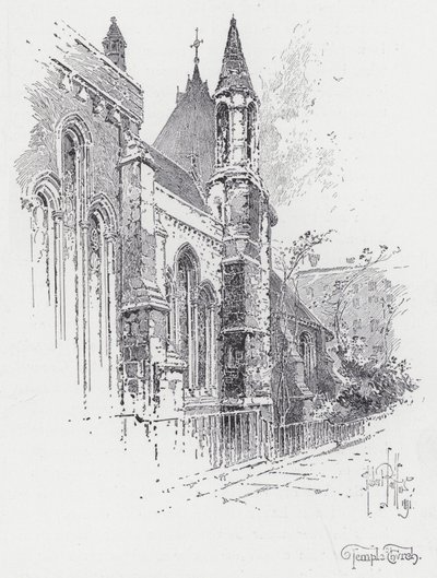 Tapınak Kilisesi (gravür) by Herbert (after) Railton
