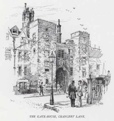 Kapı Evi, Chancery Lane (gravür) by Herbert (after) Railton