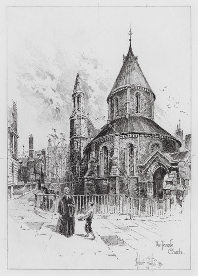 Tapınak Kilisesi (gravür) by Herbert (after) Railton