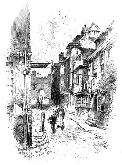 Henry VIIIs geçidi, Windsor Kalesi, c1888. by Herbert Arthur