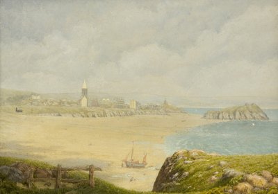 Tenby, Sahil (Tuval üzerine yağlıboya) by Herbert Isambard Owen