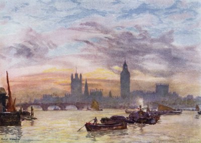 Westminster Kuleleri (renkli taş) by Herbert Menzies (after) Marshall