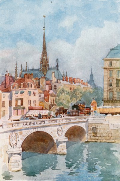 Pont St Michel ve Ste Chapelle, Paris by Herbert Menzies Marshall
