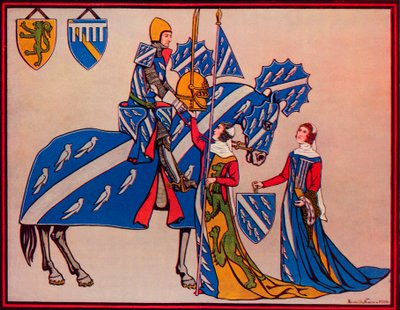 Sir Geoffrey Luttrell, Karısı ve Gelini, c1340, 1926 by Herbert Norris