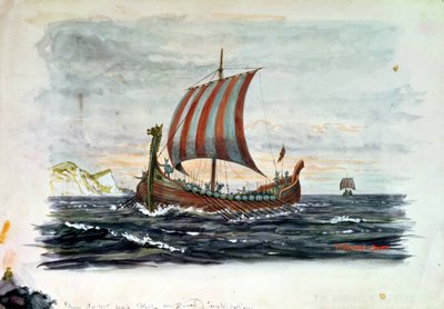Viking gemisi (suluboya) by Herbert Oakes Jones