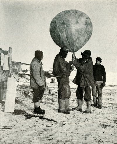 Dr. Simpson Balon Gönderiyor, 1911, 1913 by Herbert Ponting