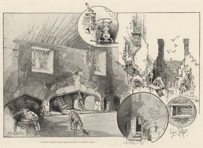 Hampton Court'ta Kardinal Wolsey'nin Büyük Et Mutfağı by Herbert Railton