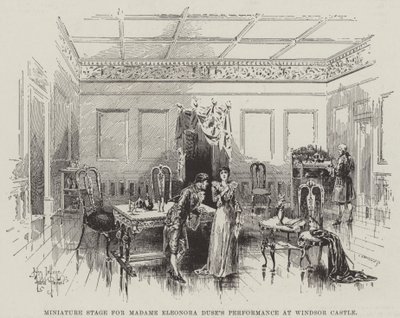 Madam Eleonora Duse'un Windsor Şatosu'ndaki Performansı İçin Minyatür Sahne by Herbert Railton