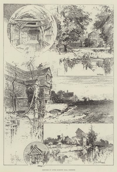 Little Moreton Hall, Cheshire Eskizleri by Herbert Railton