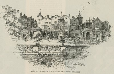 View of Holland House from the south terrace  by Herbert Railton