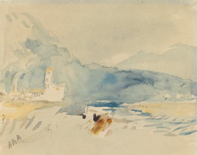 Dağlar ve Dere ile Bir Manzara. by Hercules Brabazon Brabazon