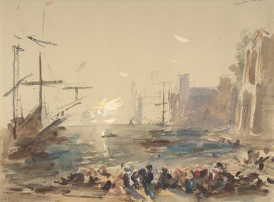 Deniz manzarası recto, Çözülemez eskiz tersi, 1840-1906. by Hercules Brabazon Brabazon