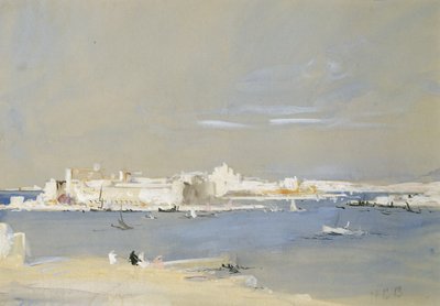 The Harbour, Valetta, Malta (renkli kağıt üzerinde wc ve gövde rengi) by Hercules Brabazon Brabazon