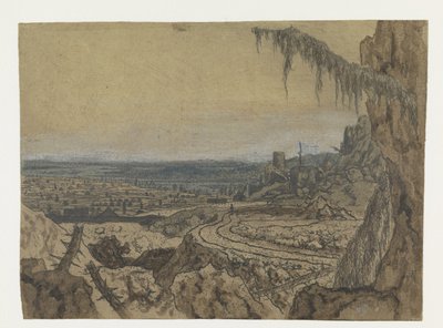 Yol ve Yosunlu Dallar ile Uzak Görünüm by Hercules Segers