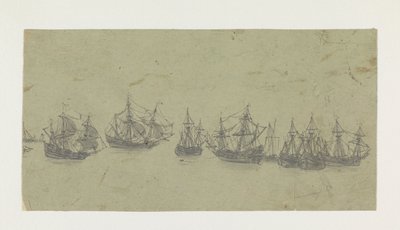 Bir Yolda Gemilerle Friz by Hercules Segers