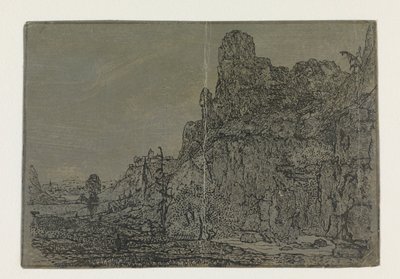 Sarp Uçurumlu Manzara, Küçük Versiyon Sarp Uçurum ve Dere ile Peyzaj: Küçük Versiyon by Hercules Segers