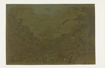 Bir Geminin Kalıntıları Olan Dağ Vadisi Ağaç Kütükleri ve Ön Planda Bir Gemi Kalıntıları Olan Dağ Vadisi by Hercules Segers