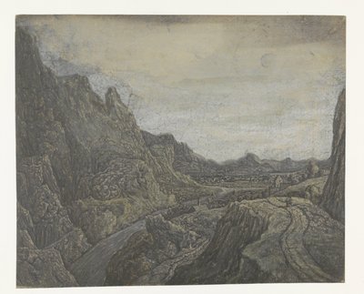 Bir Yol ve Bir Nehir ile Kayalık Manzara by Hercules Segers
