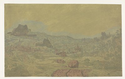 Nehirli Vadi ve Dört Kuleli Kasaba by Hercules Segers