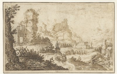 Harabeler ve Heykel ile Manzara by Herman Breckerveld